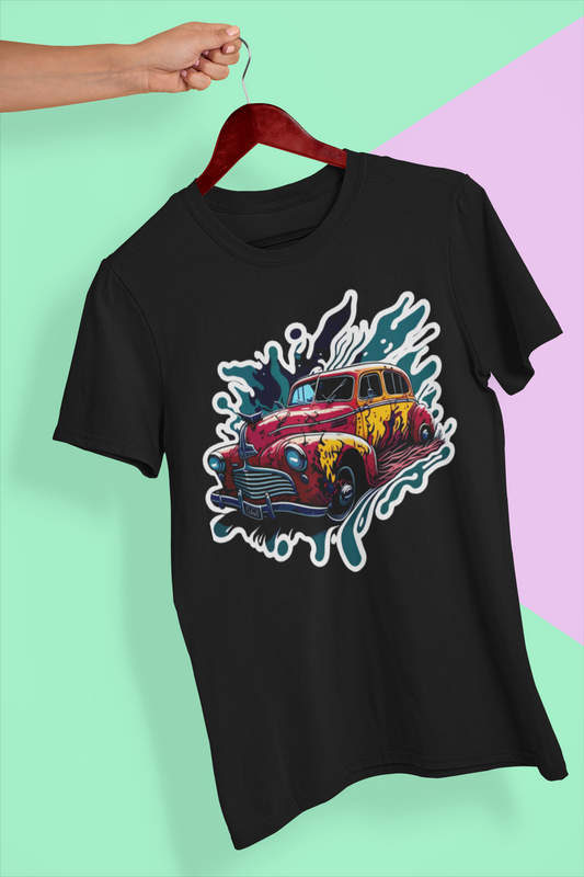 Vintage Splash Art Classic Car T-Shirt - Printhaven