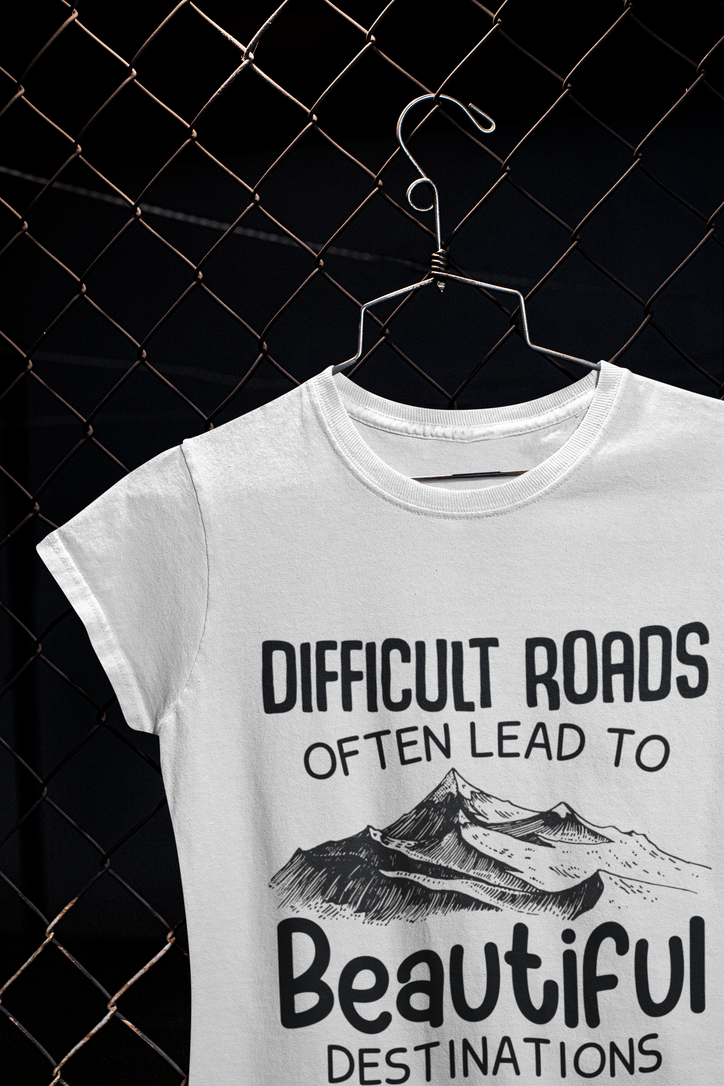 Midnight Ridge – Minimal Mountain Line Art T-Shirt - Printhaven